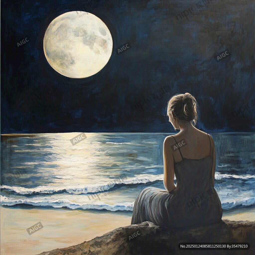月夜油画