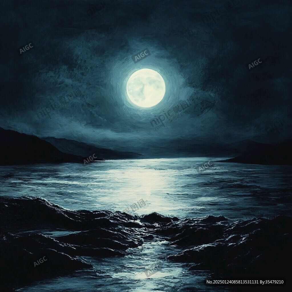 月夜油画