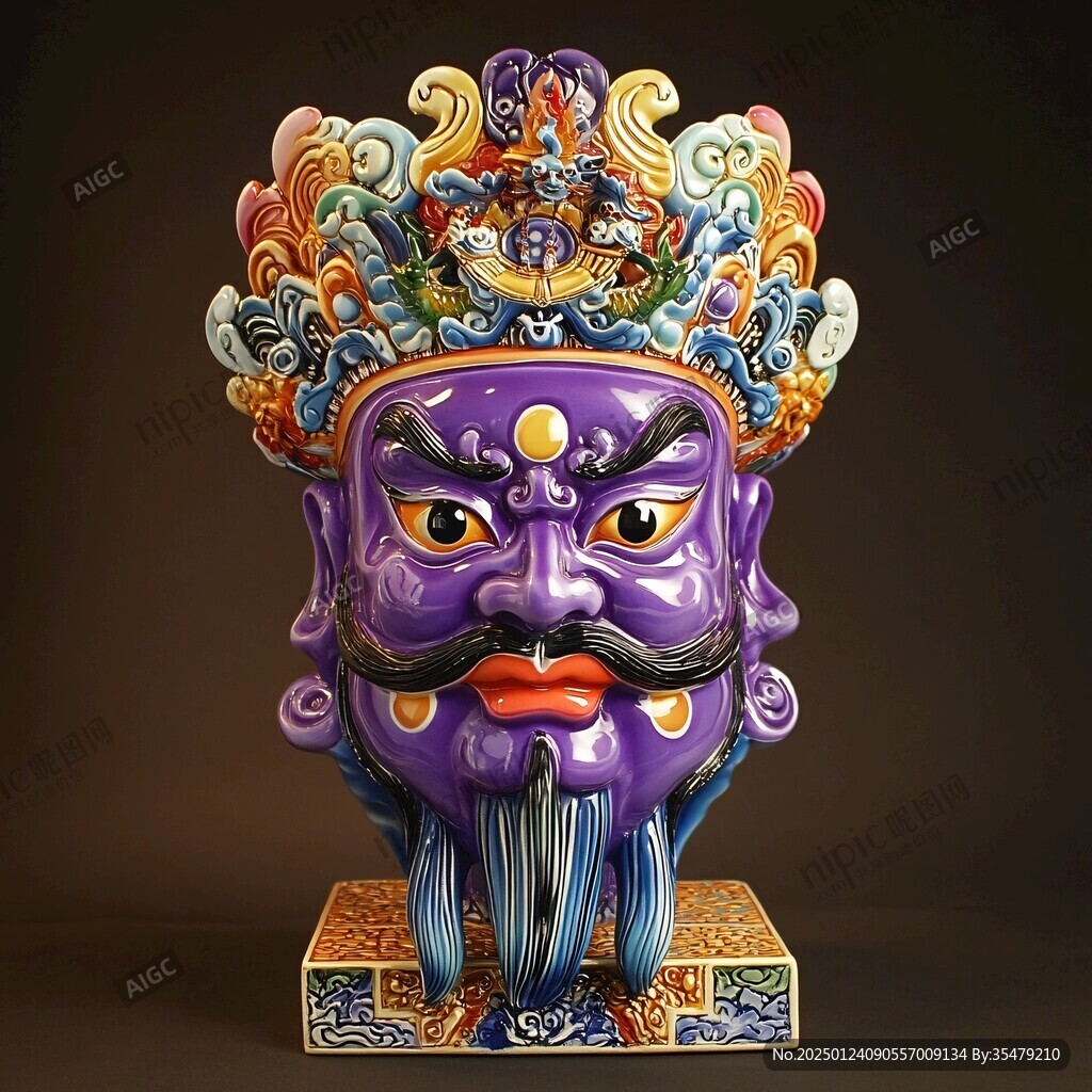 泥塑天王头像