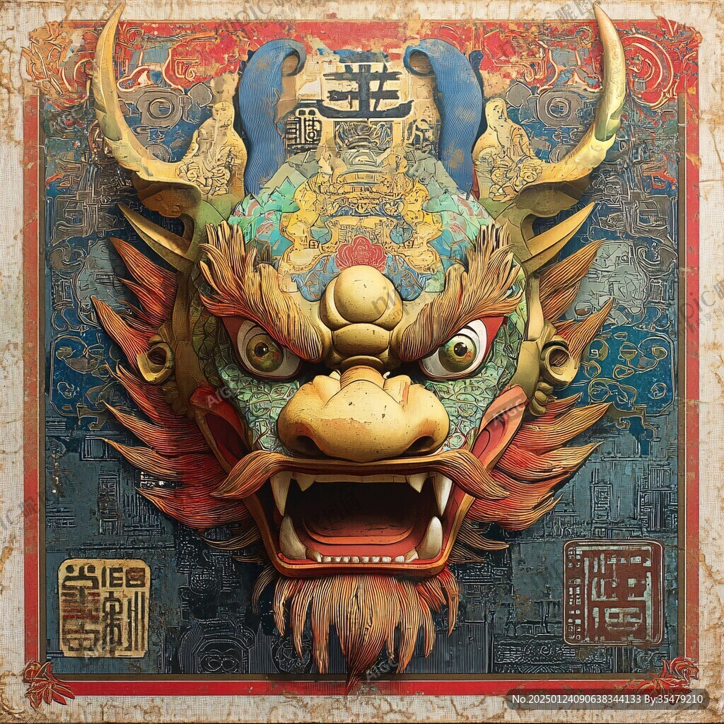 镇宅辟邪文创插画