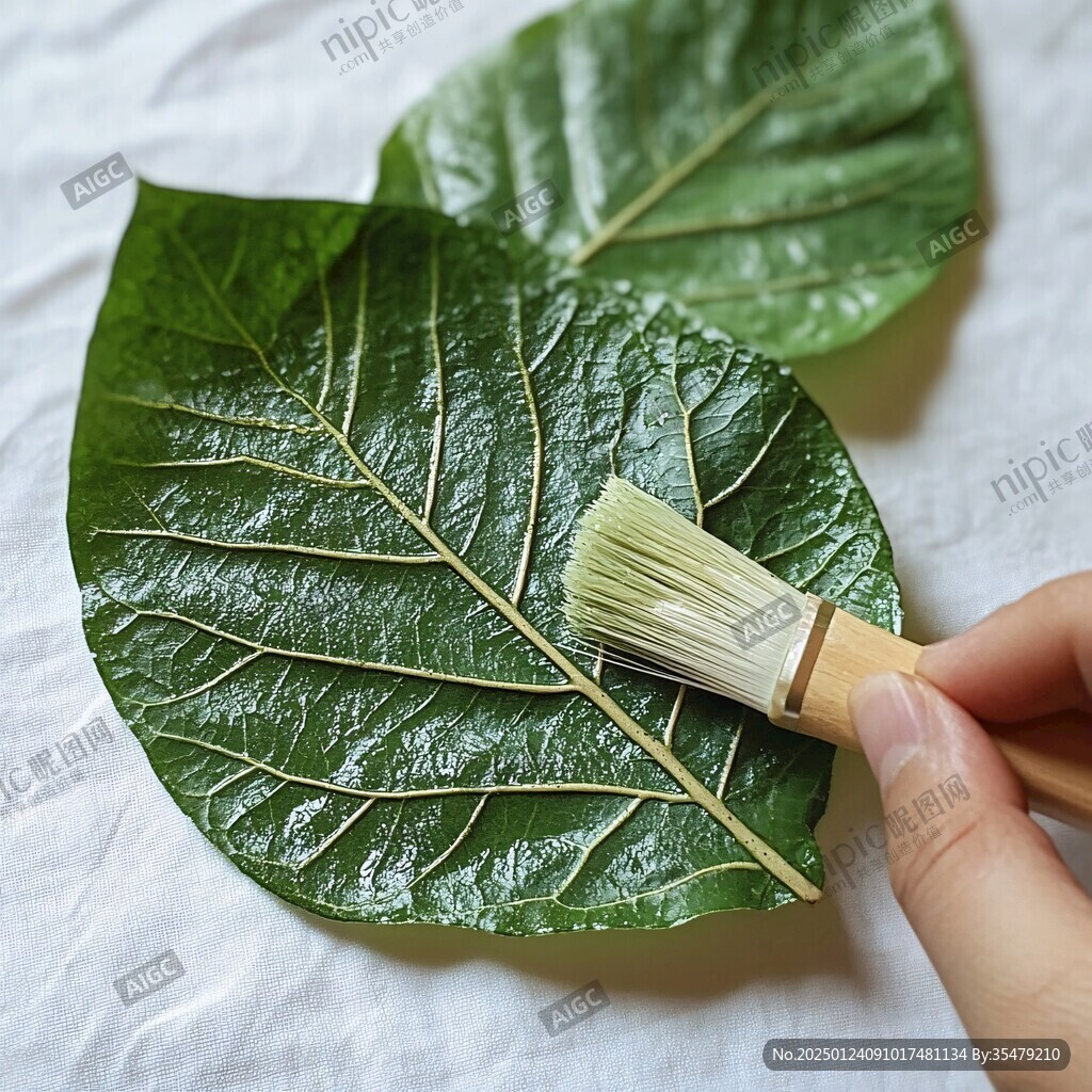 桑叶彩绘