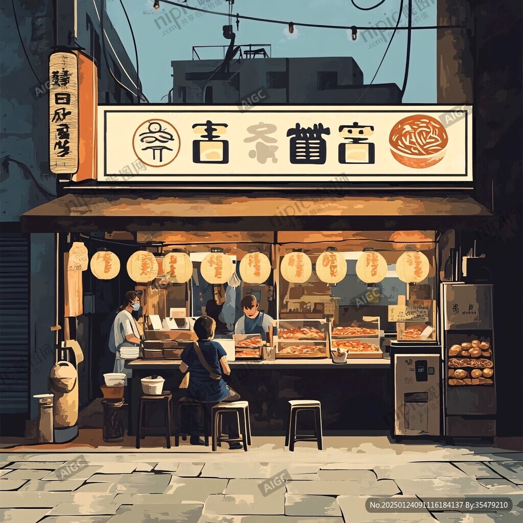拉面馆插画