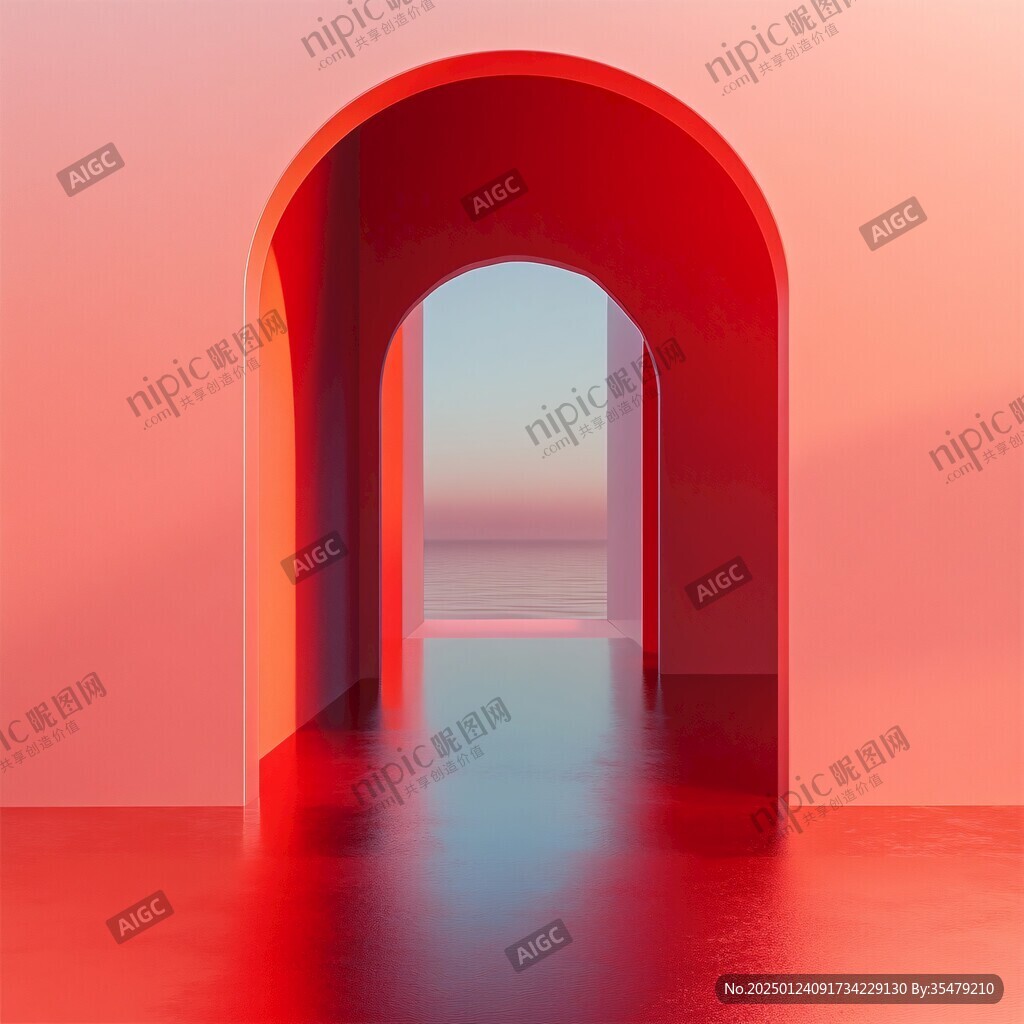 极简拱门展板
