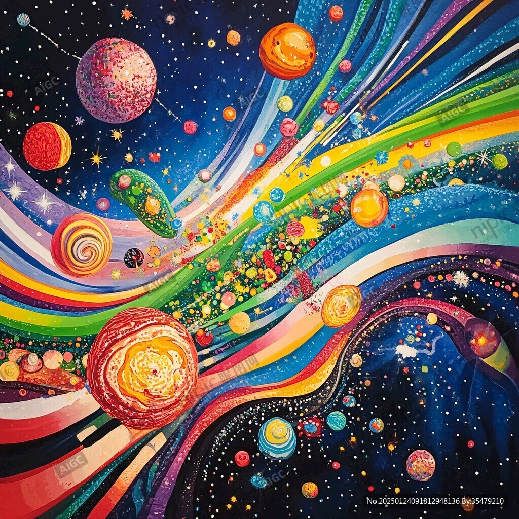 创意彩色缤纷宇宙插画