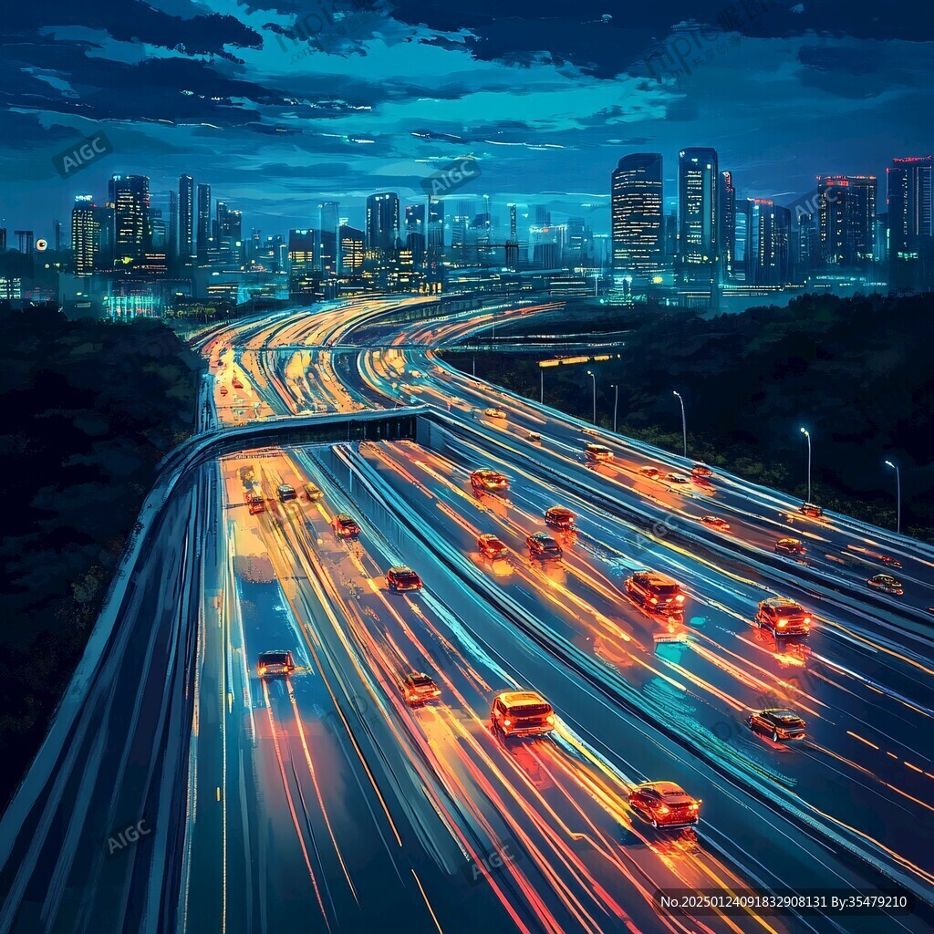 蓝调立交桥风光