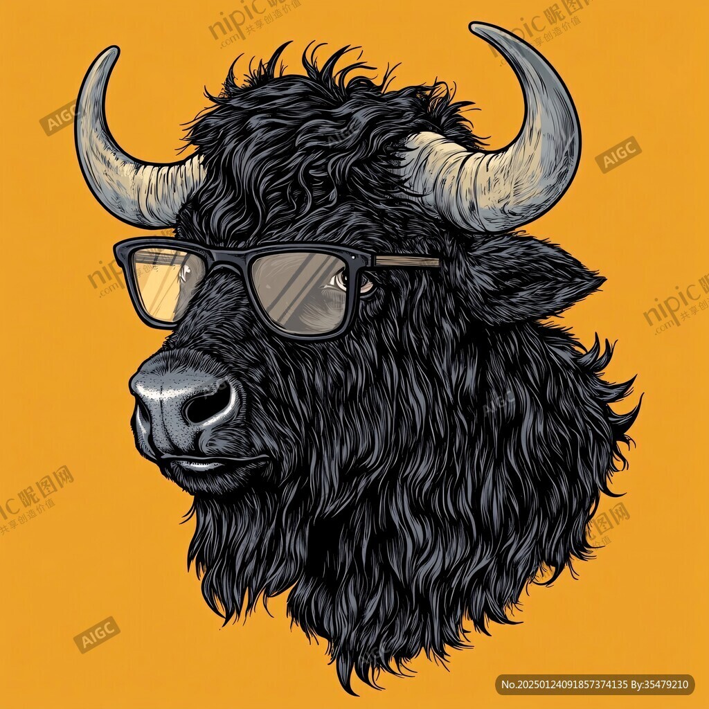 野牦牛插画