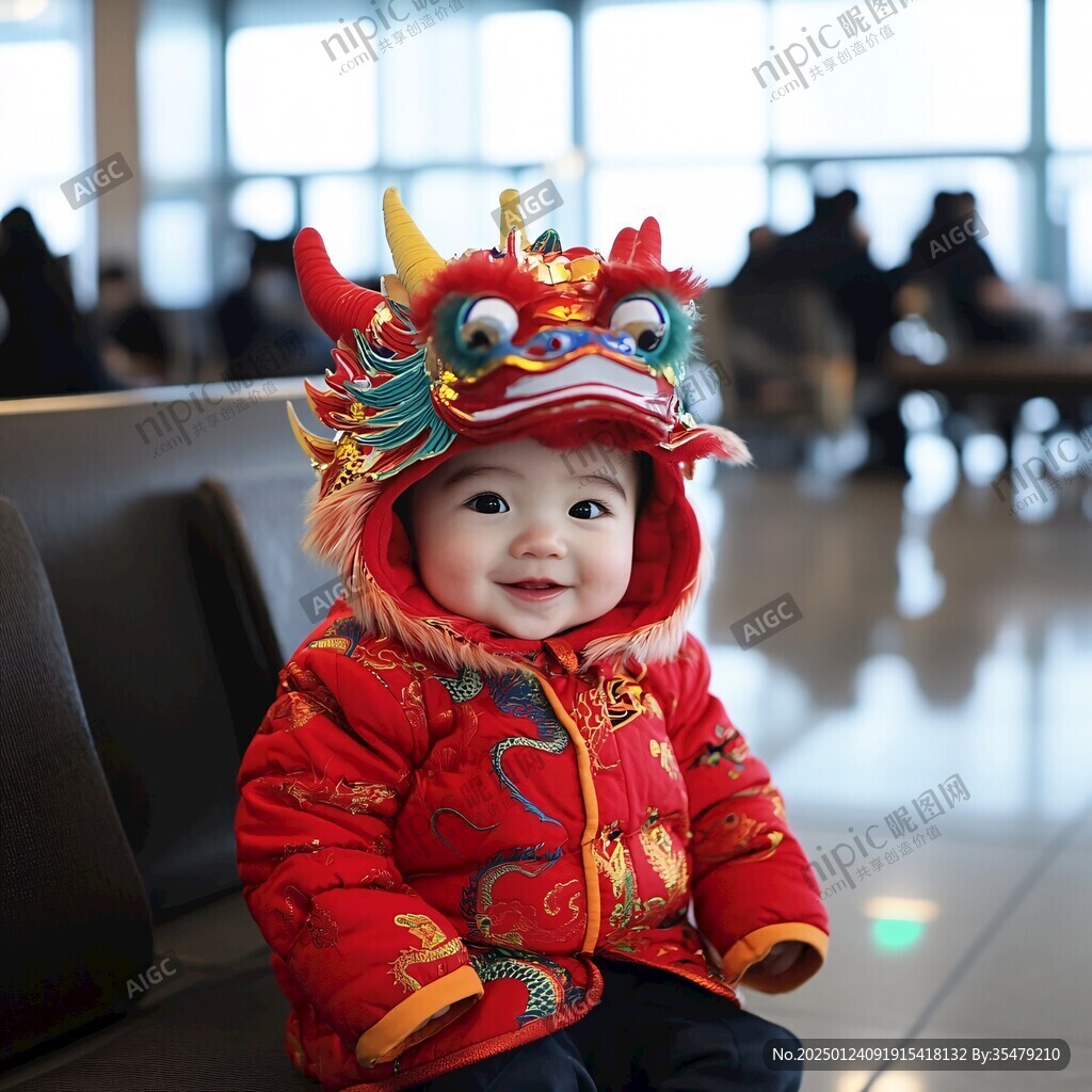开心虎头帽萌娃