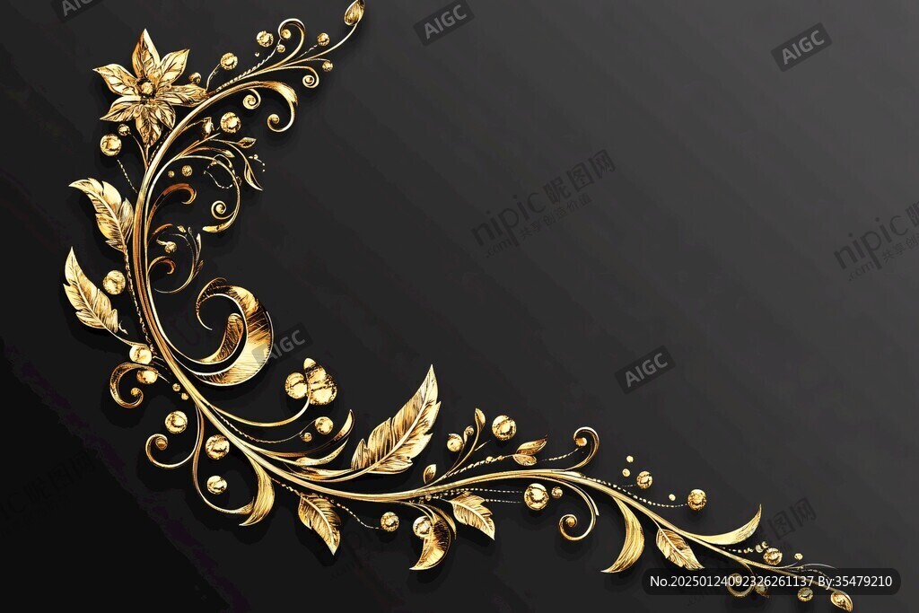 金色欧式花