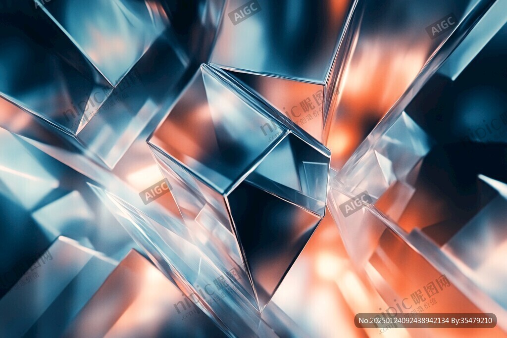 酷炫蓝水晶立体背景