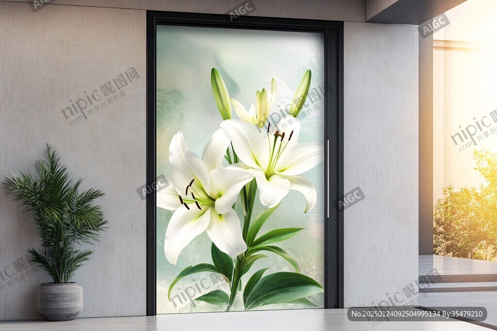挂画百合花