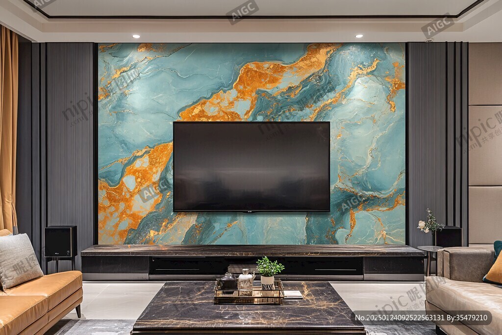 轻奢大理石背景墙