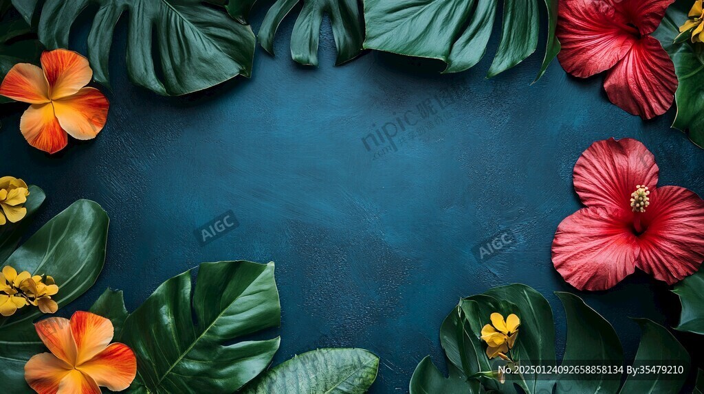 热带植物边框