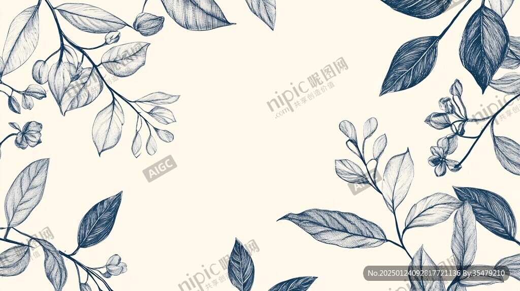 树枝树叶背景插图