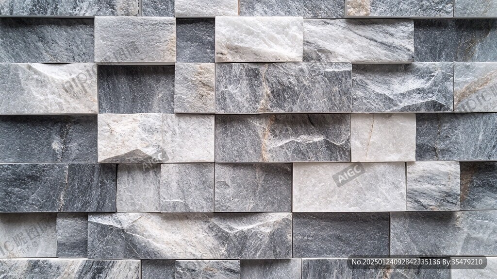 蓝色石头装饰墙