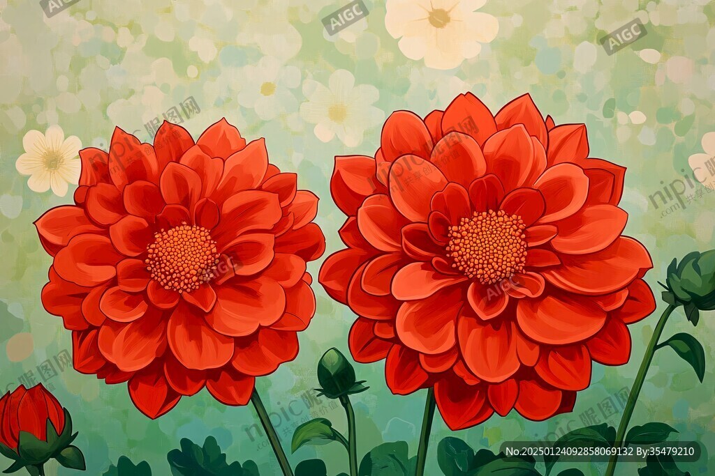 大丽花插画