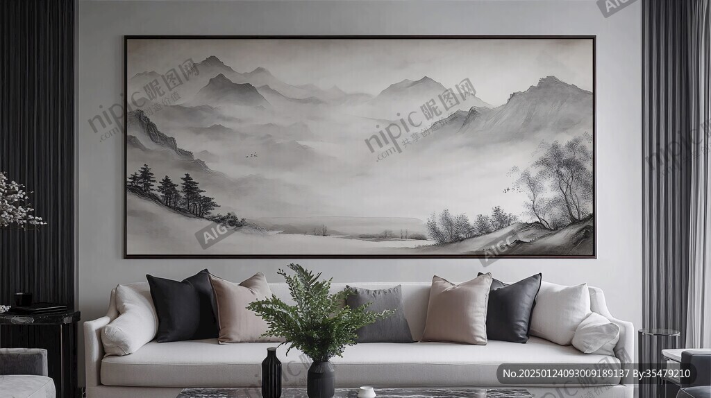 软装靠山画
