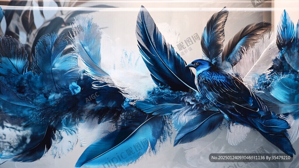 飞鸟水晶画