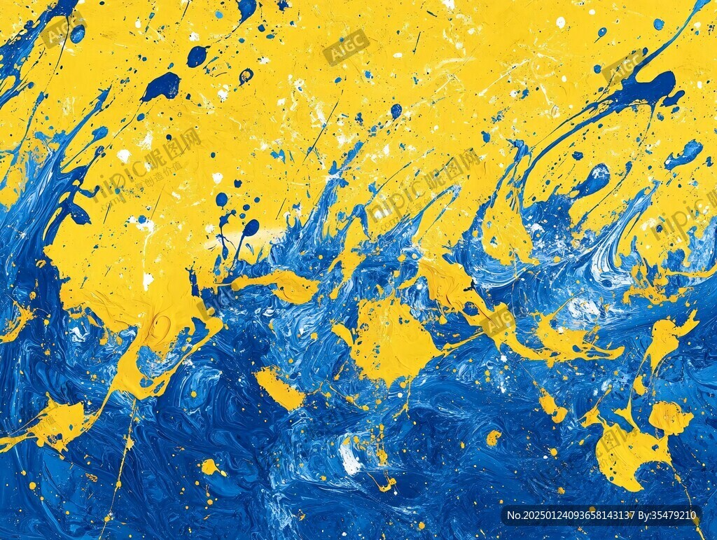 黄色流体艺术画