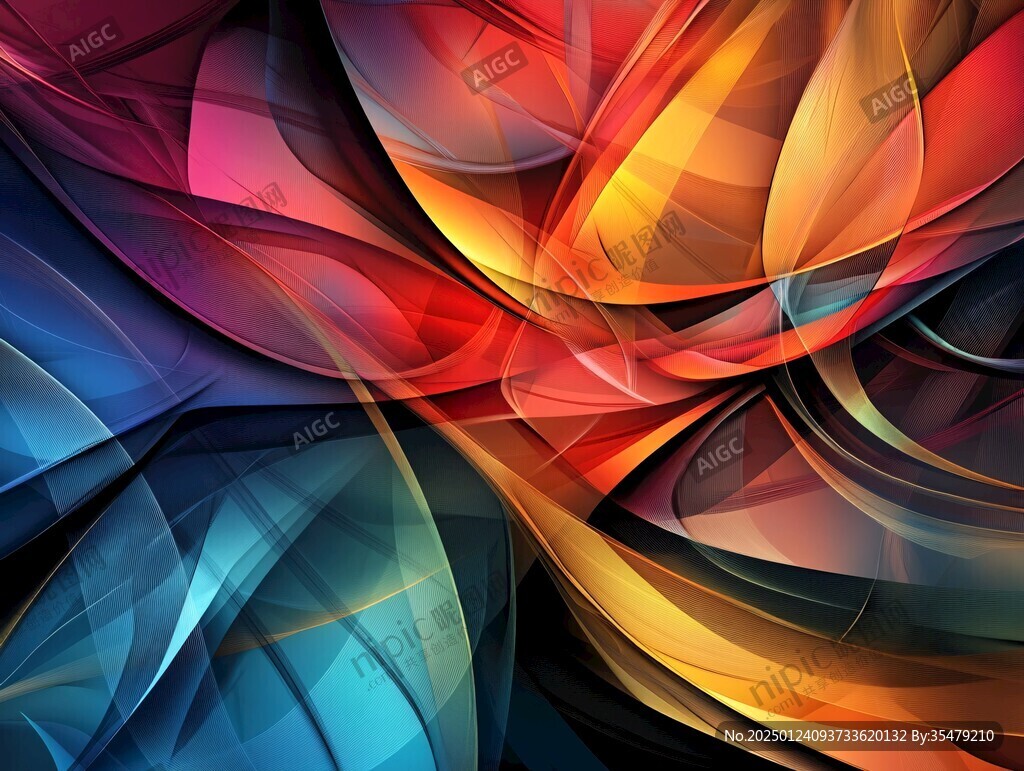 多彩曲线唯美高雅形状