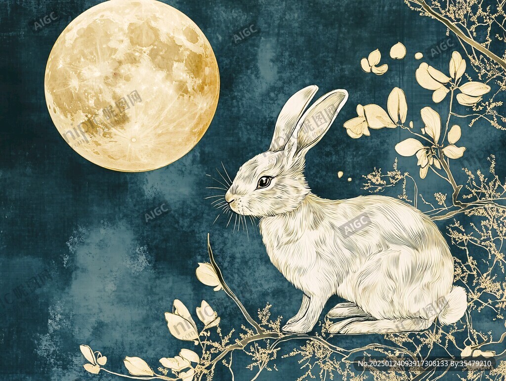 古装月兔插画