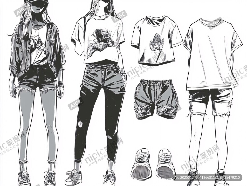 运动服手绘