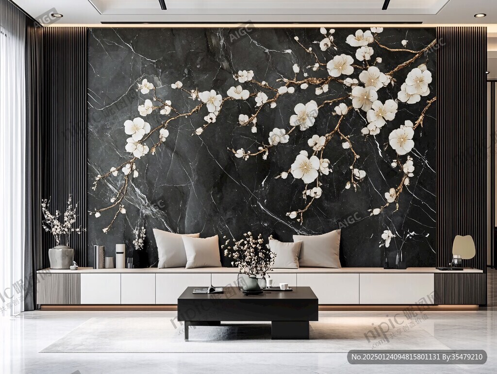 梅花轻奢背景墙