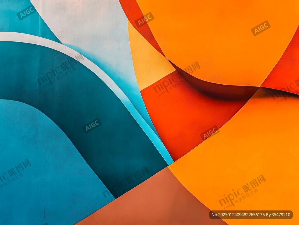 简洁大气拼色曲线纹理