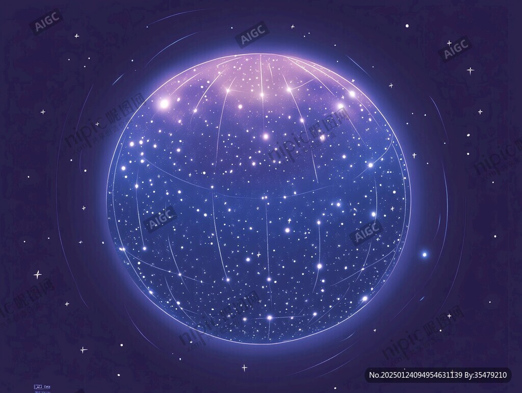 科技感渐变线性星球