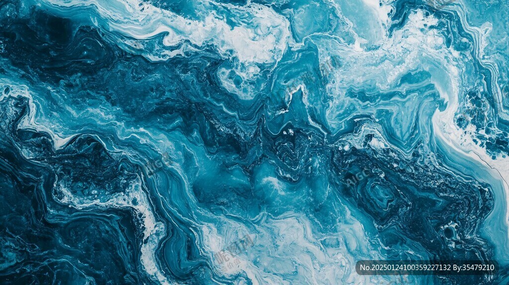 抽象蓝色流体画