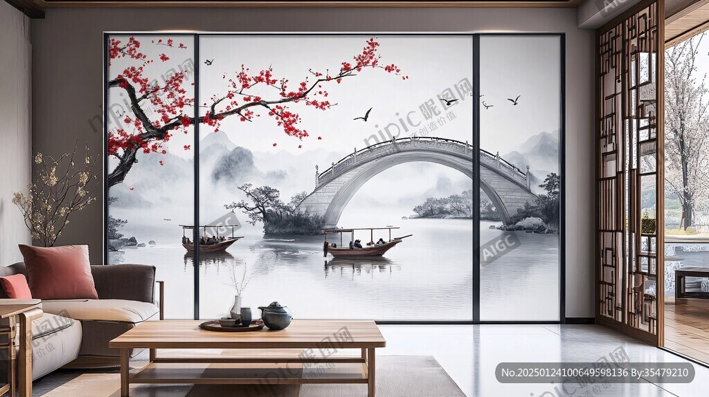 墙布壁画背景场景图