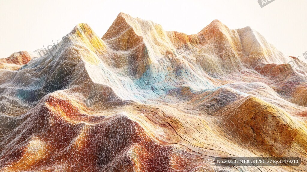 金色山脉3d立体山脉