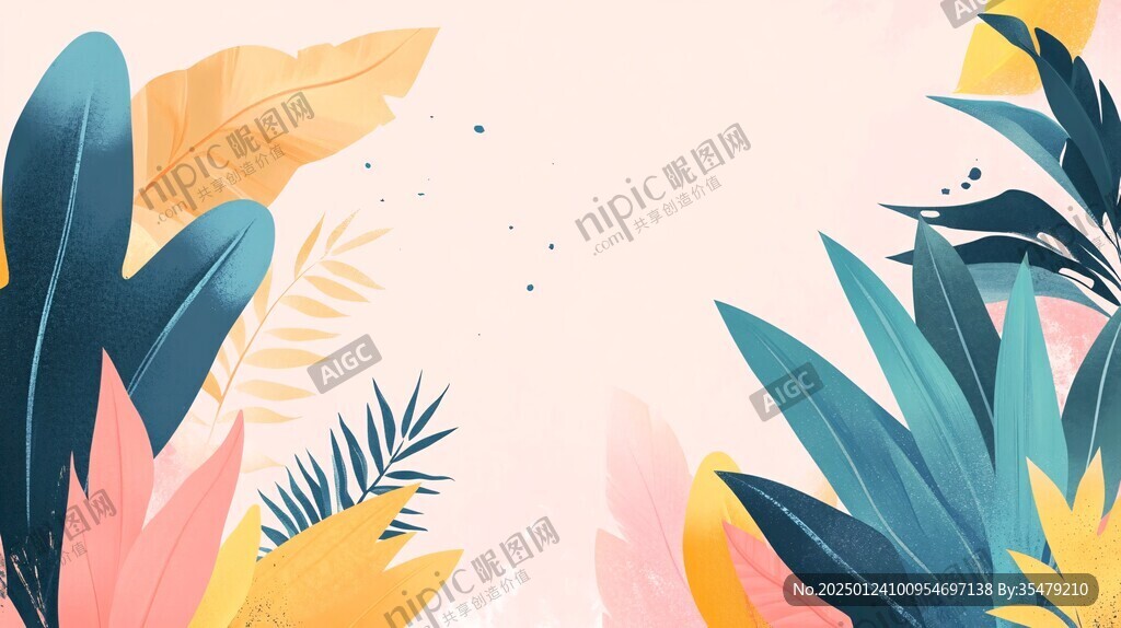 植物背景扁平插画