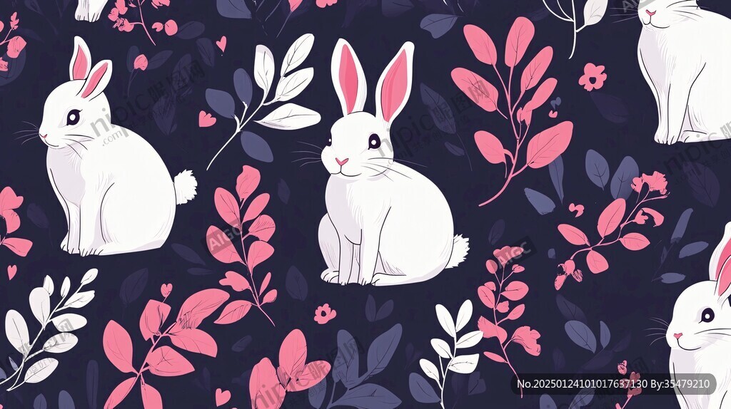 兔插画图案