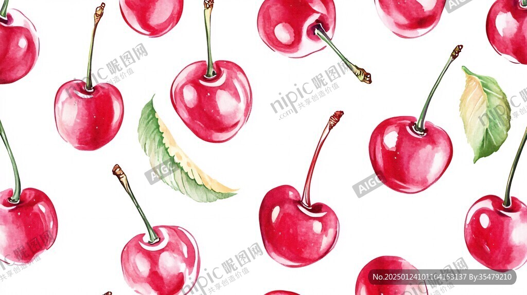 手绘樱桃壁纸