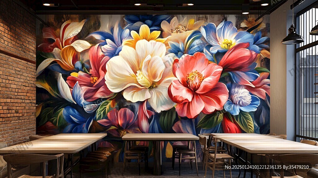 餐饮店壁画