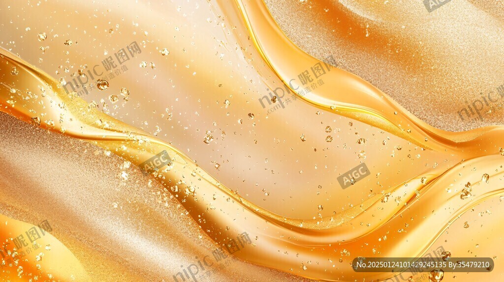 金色抽象流体纹理背景