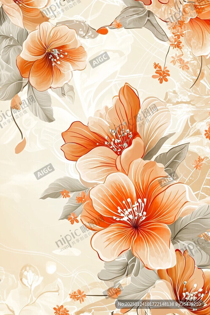 手绘创意百花壁纸