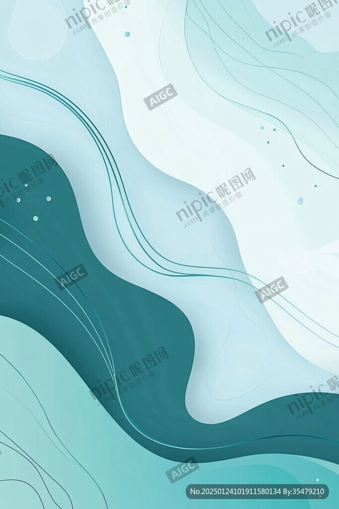 蓝绿渐变夏日清爽质感