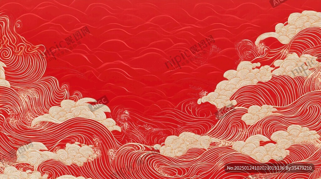 中式图案云纹浪花