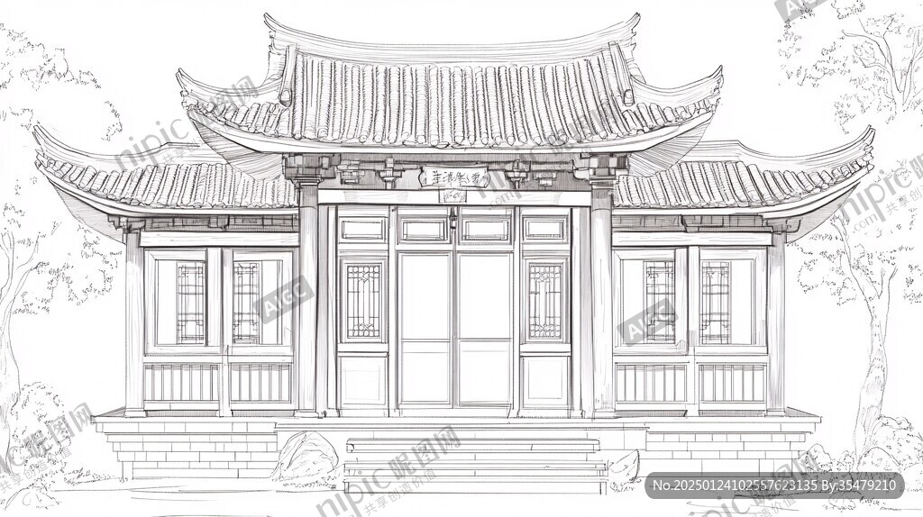 前门线稿