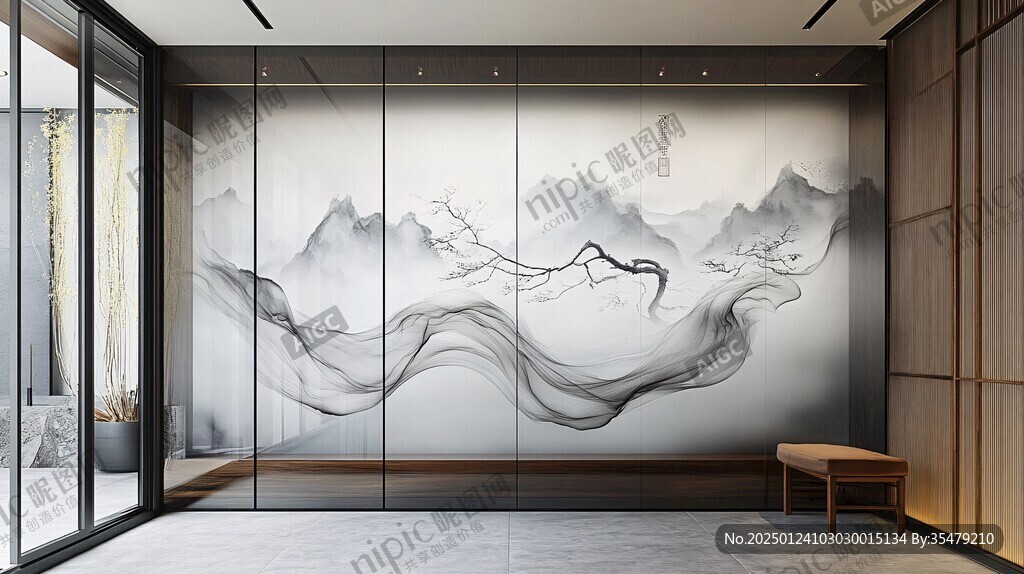 禅意线条高端壁画