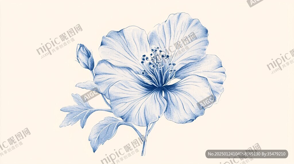 手绘扶桑花