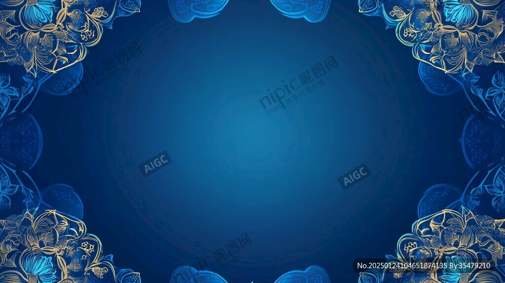 欧式花纹蓝色背板