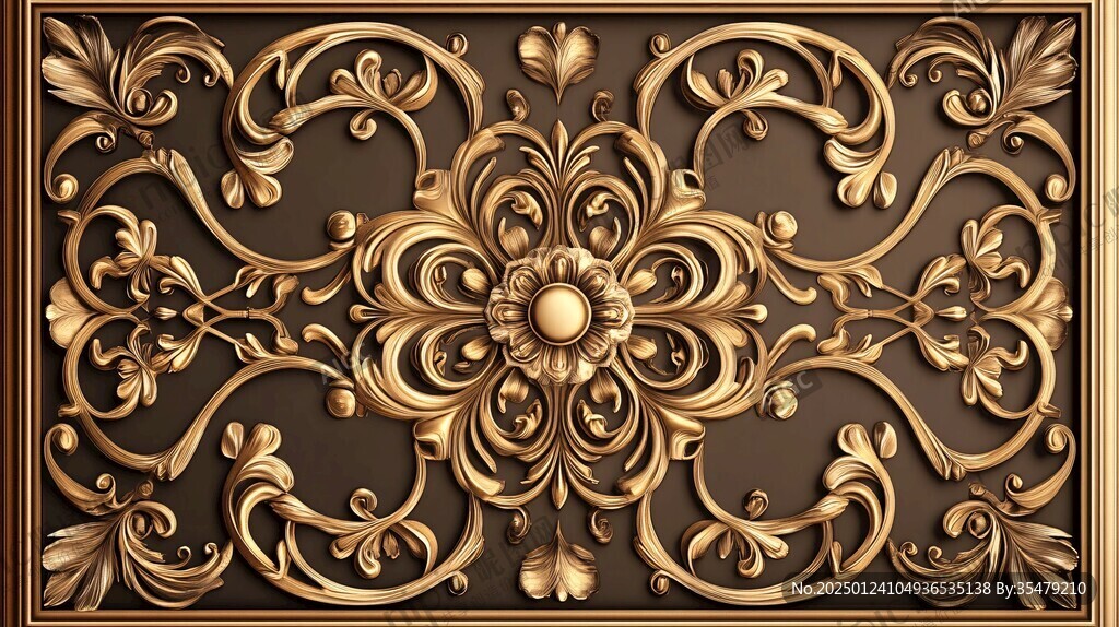 金色奢华浮雕装饰设计