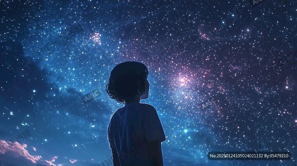 星辰大海女孩背影