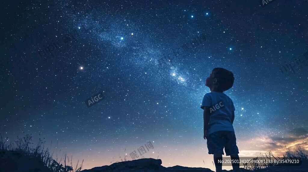 星辰大海男孩背影