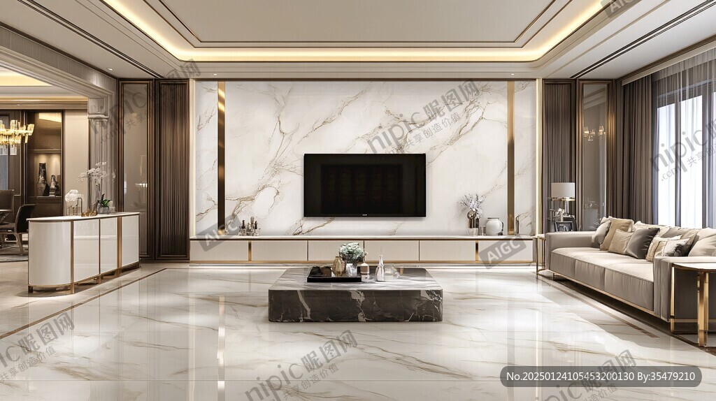 轻奢大理石背景墙