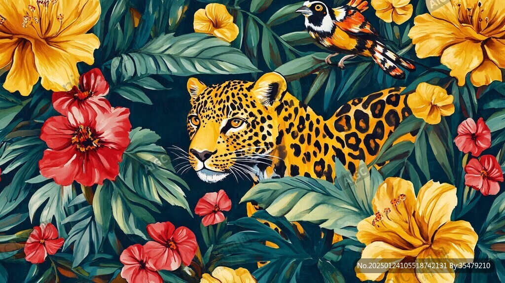 金钱豹插画