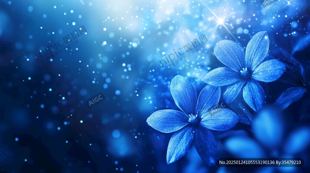 唯美蓝雪花
