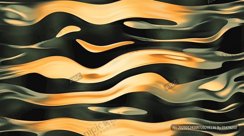 金色抽象流体纹理背景